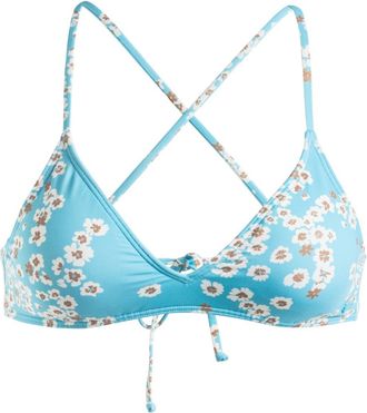Roxy Triangel-Bikini-Top ROXY Printed Beach Classics, Damen, Gr. S, Cup B, blau (maui blau margarita), Obermaterial: 87% Nylon, 13% Elasthan;, Bikini-Obert
