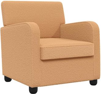 vidaXL Sill&oacute;n Beige Borreguillo Sint&eacute;tico Vidaxl
