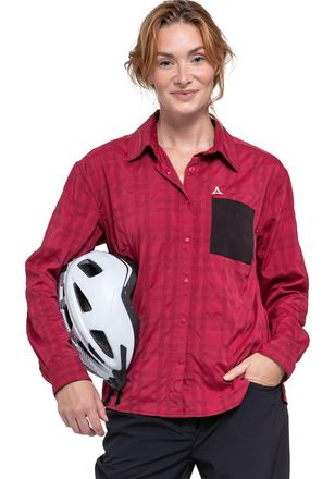 Sch&ouml;ffel Shirtbluse SCH&Ouml;FFEL Blouse Style Jalpuh WMS, Damen, Gr. 40, rot (merlot), Obermaterial: 78% Polyester, 17% Nylon, 5% Elasthan, Blusen Shirtbluse, f&uuml;r 