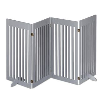 Relaxdays Relaxdays - Barrera Seguridad Perros, Valla Protectora Plegable, 92 X 207 Cm, Cerca Mascotas, Con Patas, Gris