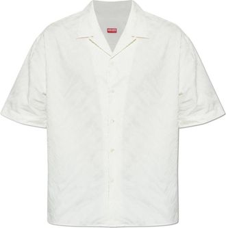 Kenzo Shirt met korte mouwen - Heren - Korte mouwen Overhemden - Beige - L - Katoen - Overhemden