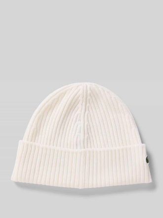 Lacoste Mütze aus reiner Wolle in Offwhite, Größe 1