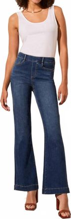 Tribal Audrey Pull On Flare Leg Pants In Stormy Blue