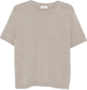 Soft Goat Oversized knit t-shirt ss crew neck - Neutrals