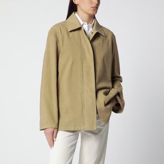 The Row Giacca Baeza in cotone beige Sandy Buff