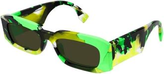 Gucci Zonnebrillen - Heren - Zonnebrillen - Groen - 54 MM - Accessoires