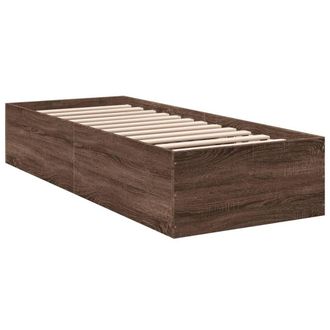 Berkfield Home Modern Bed Frame without Mattress Brown Oak 100x200 cm