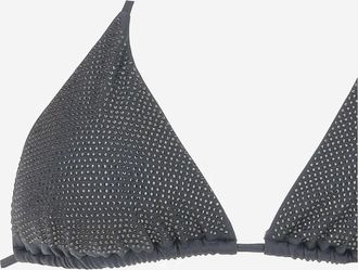 MC2 Saint Barth Womens Bikini Top Anna Grey Rhinestone Polyamide Swimwear Sea Clothing