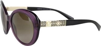 Versace Womens Gradient clear Metal Oversized Sunglasses
