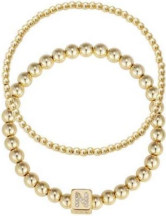 Adornia Set of 2 Gold Plated Stretch Bracelets in Gold-N at Nordstrom Rack