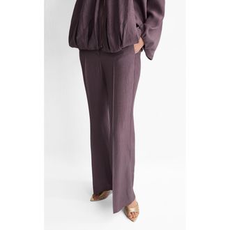 Mango Straight Leg Pants in Purple at Nordstrom, Size X-Small