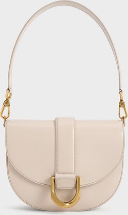 Charles & Keith Gabine Leather Saddle Bag
