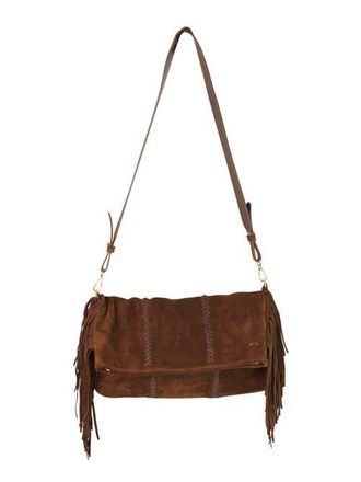 Carlos Falchi Large Fringe Suede Crossbody Messenger in Cocoa at Nordstrom