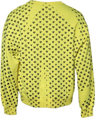 Dolce & Gabbana Yellow Heart Crew Neck Men Pullover Mens Sweater (Pre-Owned)
