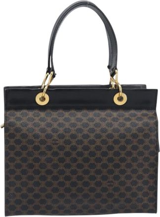 Celine Vintage Macadam Canvas Black Pvc Backpack Bag (Pre-Owned)