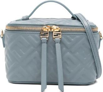 Fendi Vanity leren mini-tas met FF-logo - Blauw