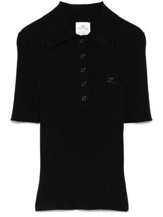 Courr&egrave;ges Fitted Ribbed Knit Top