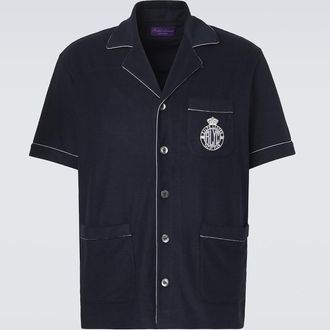 Ralph Lauren Purple Label Embroidered cotton and silk terry shirt