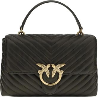 Pinko Borsa tote Love con motivo chevron - Verde