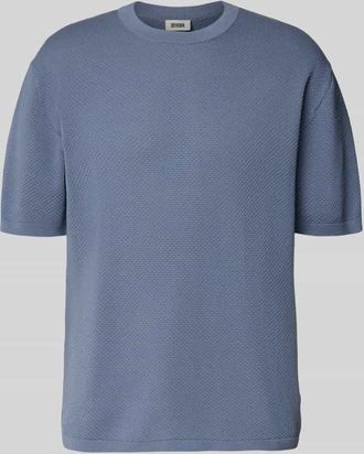 Drykorn Drykorn Strickshirt mit Strukturmuster Modell Derico in Blau, Größe XXL