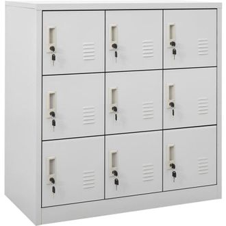 vidaXL Vidaxl - Armadietto con Chiave Grigio Chiaro 90x45x92,5 cm in Acciaio