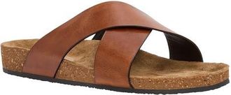Andr&eacute; Assous Max Slide Sandal in Cognac Leather at Nordstrom, Size 11.5