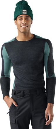 Smartwool Mens Intraknit Thermal Merino Colorblock Crew Base Layer Top Green XXL