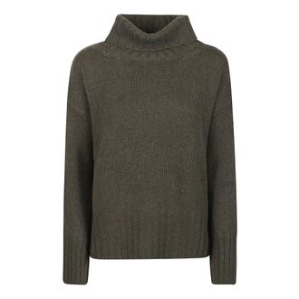 Aragona Long Sleeve Turtle Neck Sweater - Dames - Cashmere truien - Groen - S - Kasjmier - Truien & Vesten