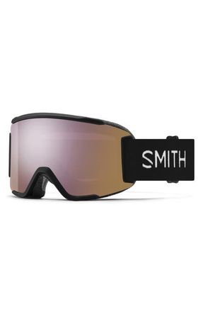 Smith Squad 180mm ChromaPop Snow Goggles in Black /Chromapop Rose Gold at Nordstrom