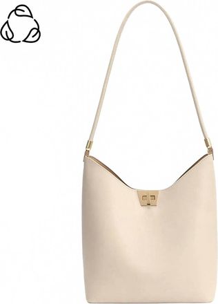 Melie Bianco Womens Billie Recycled Vegan Leather Tote Bag In Bone