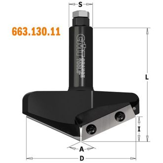 CMT 663.130.11 Fresa Cuch. Revers. En V 130&deg; Sz1 S=20 D=91x20.2x95 Rh
