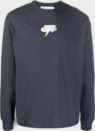 Off-white Mens Degrade Thund Skate L/S Tee Outerspace - Grey - Size 2XS