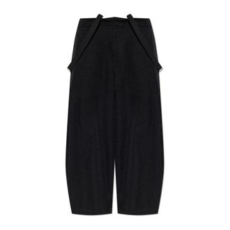 Comme Des Gar&ccedil;ons Cropped Trousers, male, Black, Size: L Trousers with detachable suspenders
