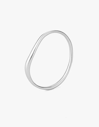 Tutti & Co Womens Wave Bangle - Silver