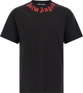 Palm Angels Black Neck Logo T-shirt