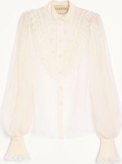 Valentino Embroidered Organza Shirt Wo