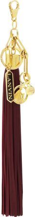 Lanvin leather tassel bag charm - women - Bos Taurus/Brass - One Size - Red