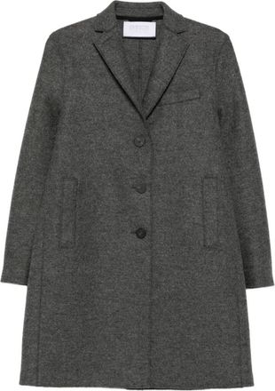 Harris Wharf London Dames, Mantels, Grijs, Maat: M Wol