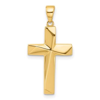 Diamond2Deal 14k Yellow Gold Polished Cross Pendant