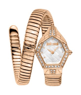 Just Cavalli Womens JC1L303M0045 Ornato Snake Analog Watch for Women - Rose Gold - One Size