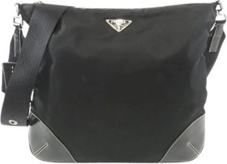 Prada Pre-owned Cross Body Bags, female, Black, Size: ONE SIZE Pre-owned Tessuto Light Shoulder Bag