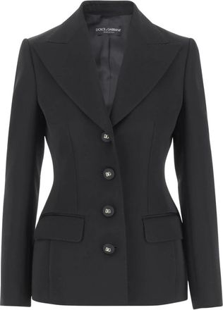 Dolce & Gabbana Zwarte Jas - Dames - Blazers - Zwart - XL - Jassen