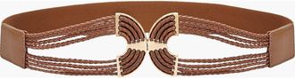 Lascana Symmetrical Buckle Waist Belt in Brown at Nordstrom, Size Medium