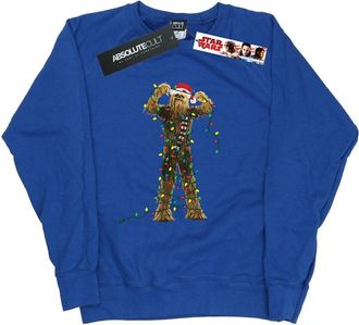 Star Wars Dames/Dames Chewbacca Kerstverlichting Sweatshirt (Koningsblauw)