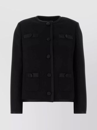 Dolce & Gabbana tailored wool blend blazer with satin trim