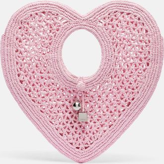 Jacquemus Bolso Spiaggia Coeur Small de rafia