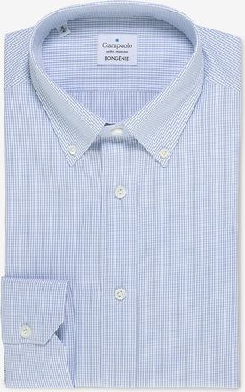 Giampaolo Karo-Baumwollhemd mit gekn&ouml;pftem Kragen