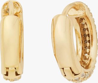 Kate Spade New York Womens Brilliant Statements Pav&eacute; Mini Huggie Earrings in Neutral