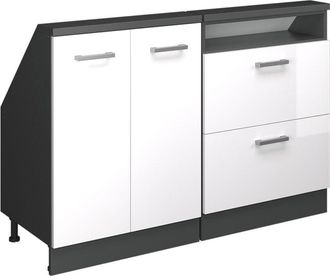 Vicco Armario Buhardilla Rion, Antracita/blanco Alto Brillo, Lote De 2, Vicco