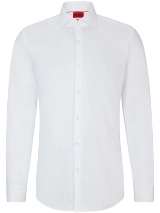 HUGO BOSS spread-collar cotton shirt - men - Cotton - 41 - White